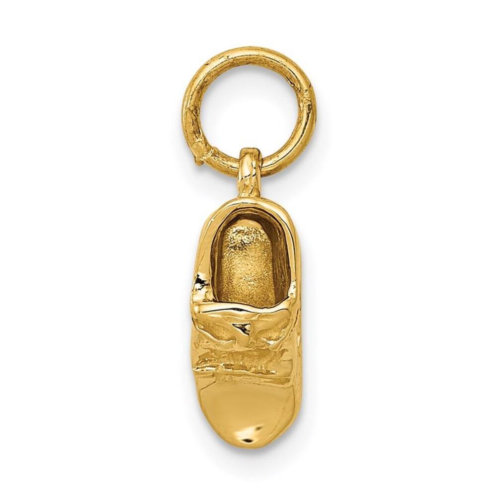 14k Yellow Gold Polished Single Baby Shoe Charm or Pendant, 5mm
